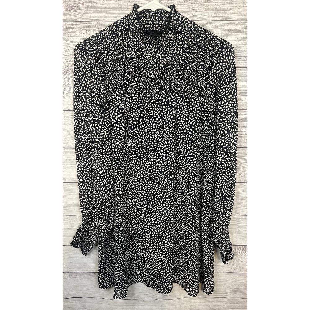 Sanctuary Womens Black/White Sparks Fly Long Sleeve Swing‎ Dress Size S
